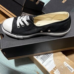 Converse Black and White Slip-On Sneakers